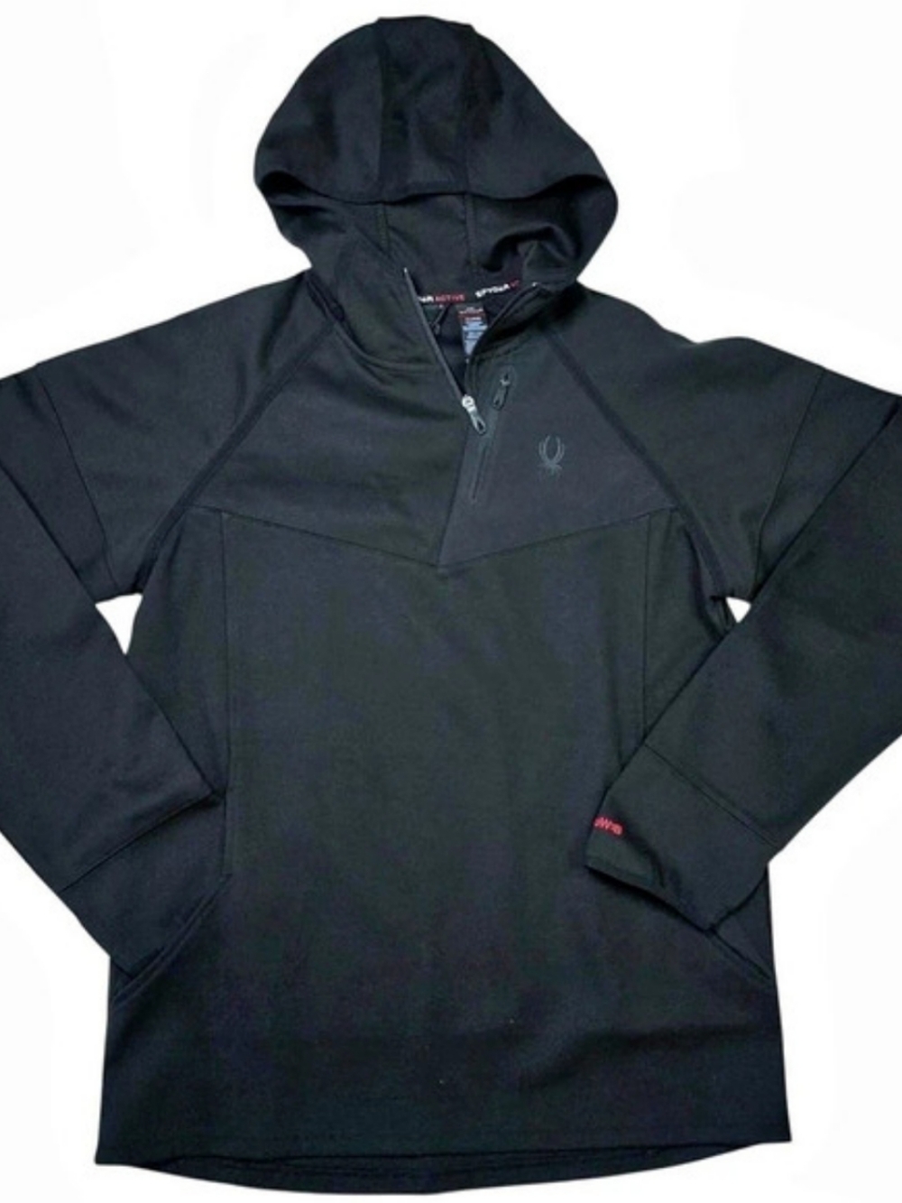Spyder Men's Black Performance 1/4 Zip Hoodie XL NWT